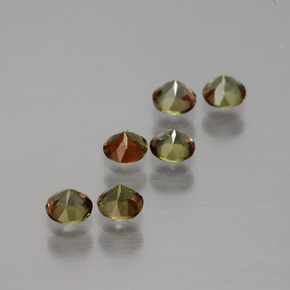 Pedras preciosas de andaluzita multicolorido natural de 1,17 ct, corte redondo, VS
