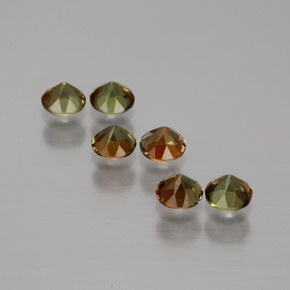Pedras preciosas de andaluzita multicolorido natural de  ct, corte redondo, VS