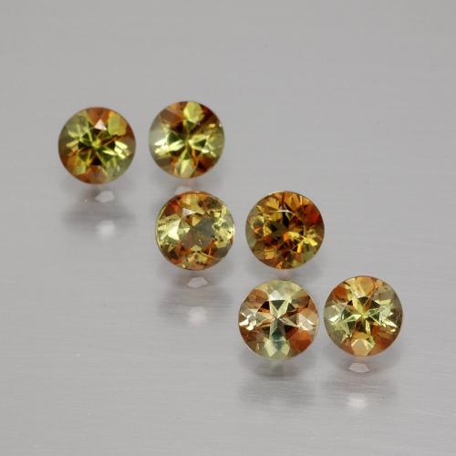 Pedras preciosas de andaluzita multicolorido natural de 1,20 ct, corte redondo, VS