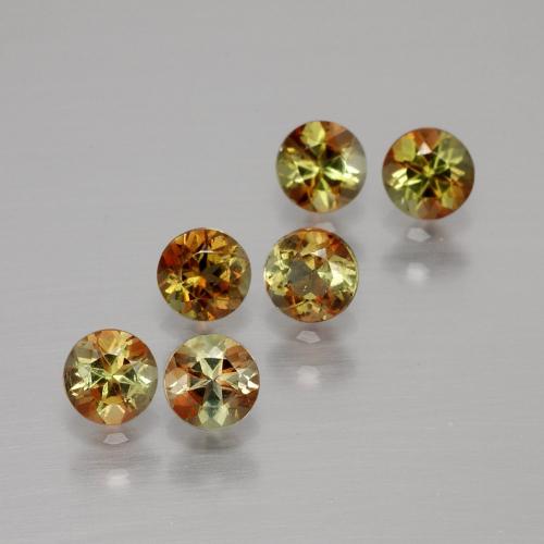Pedras preciosas de andaluzita multicolorido natural de 1,20 ct, corte redondo, VS