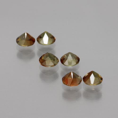 Pedras preciosas de andaluzita multicolorido natural de 1,20 ct, corte redondo, VS