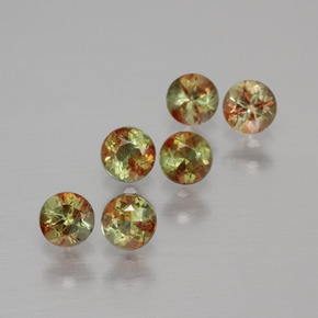 Pedras preciosas de andaluzita multicolorido natural de 1,15 ct, corte redondo, VS