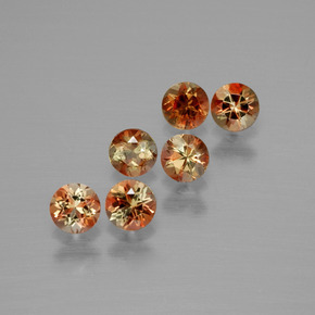 Pedras preciosas de andaluzita multicolorido natural de 1,17 ct, corte redondo, VS