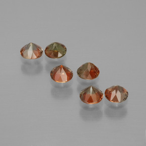 Pedras preciosas de andaluzita multicolorido natural de 1,17 ct, corte redondo, VS