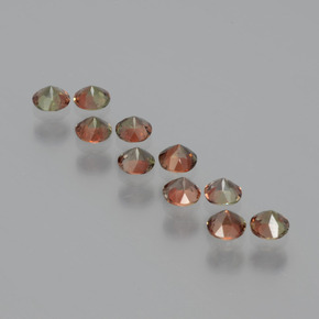Pedras preciosas de andaluzita multicolorido natural de  ct, corte redondo, VS