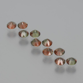 Pedras preciosas de andaluzita multicolorido natural de  ct, corte redondo, VS