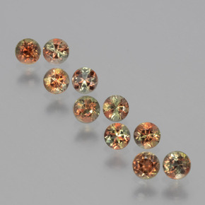 Pedras preciosas de andaluzita multicolorido natural de  ct, corte redondo, VS