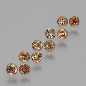 Pedras preciosas de andaluzita multicolorido natural de  ct, corte redondo, VS