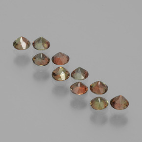 Pedras preciosas de andaluzita multicolorido natural de  ct, corte redondo, VS