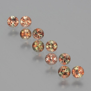 Pedras preciosas de andaluzita multicolorido natural de  ct, corte redondo, VS