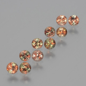 Pedras preciosas de andaluzita multicolorido natural de  ct, corte redondo, VS