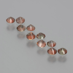 Pedras preciosas de andaluzita multicolorido natural de  ct, corte redondo, VS