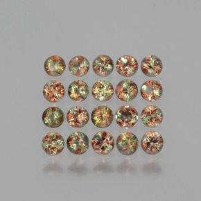 Pedras preciosas de andaluzita multicolorido natural de  ct, corte redondo, VS
