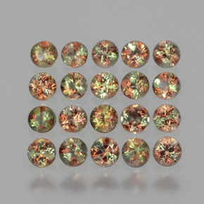 Pedras preciosas de andaluzita multicolorido natural de  ct, corte redondo, VS