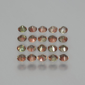 Pedras preciosas de andaluzita multicolorido natural de  ct, corte redondo, VS