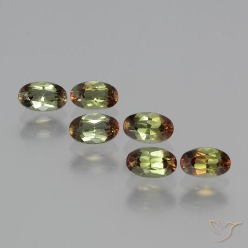 Pedras preciosas de andaluzita multicolorido natural de 1,71 ct, corte oval, VS