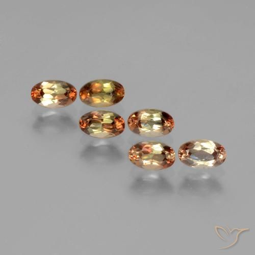 Pedras preciosas de andaluzita multicolorido natural de 1,82 ct, corte oval, VS
