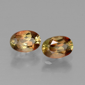 Pedras preciosas de andaluzita multicolorido natural de  ct, corte oval, VS