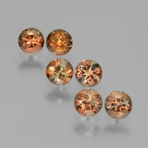 Pedras preciosas de andaluzita multicolorido natural de 1,16 ct, corte redondo, VS