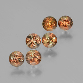Pedras preciosas de andaluzita multicolorido natural de 1,16 ct, corte redondo, VS