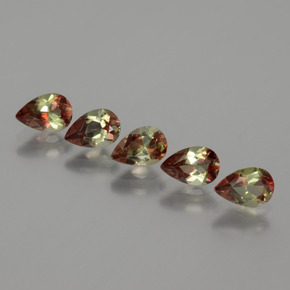 Pedras preciosas de andaluzita multicolorido natural de 2,16 ct, formato de pêra, VS