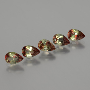 Pedras preciosas de andaluzita multicolorido natural de 2,16 ct, formato de pêra, VS