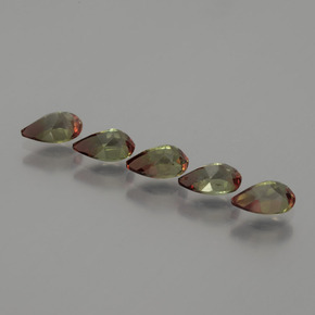 Pedras preciosas de andaluzita multicolorido natural de 2,16 ct, formato de pêra, VS