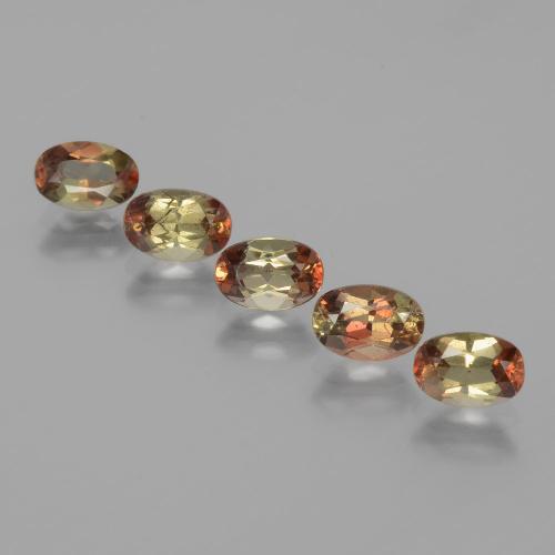 Pedras preciosas de andaluzita multicolorido natural de 2,62 ct, corte oval, VS