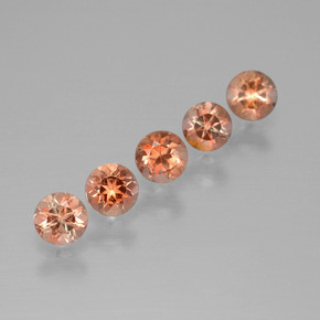 Pedras preciosas de andaluzita multicolorido natural de 1,55 ct, corte redondo, VS