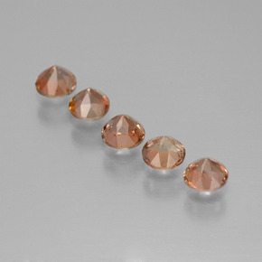 Pedras preciosas de andaluzita multicolorido natural de 1,55 ct, corte redondo, VS