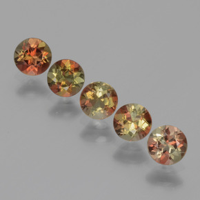 Pedras preciosas de andaluzita multicolorido natural de 1,34 ct, corte redondo, VS