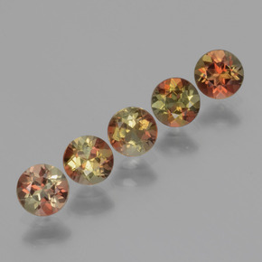 Pedras preciosas de andaluzita multicolorido natural de 1,34 ct, corte redondo, VS