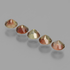 Pedras preciosas de andaluzita multicolorido natural de 1,34 ct, corte redondo, VS