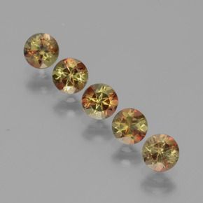 Pedras preciosas de andaluzita multicolorido natural de 1,58 ct, corte redondo, VS