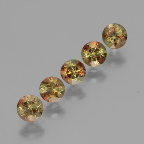 Pedras preciosas de andaluzita multicolorido natural de 1,58 ct, corte redondo, VS