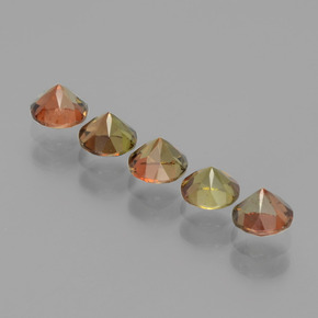 Pedras preciosas de andaluzita multicolorido natural de 1,58 ct, corte redondo, VS