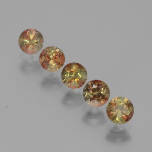 Pedras preciosas de andaluzita multicolorido natural de 1,60 ct, corte redondo, VS
