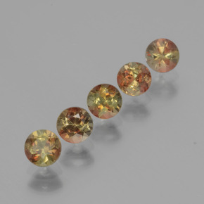 Pedras preciosas de andaluzita multicolorido natural de 1,60 ct, corte redondo, VS