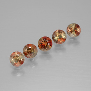 Pedras preciosas de andaluzita multicolorido natural de 1,43 ct, corte redondo, VS