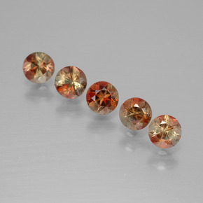 Pedras preciosas de andaluzita multicolorido natural de 1,43 ct, corte redondo, VS