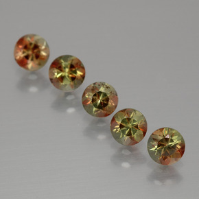 Pedras preciosas de andaluzita multicolorido natural de 1,43 ct, corte redondo, VS