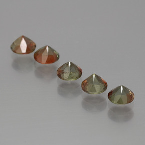 Pedras preciosas de andaluzita multicolorido natural de 1,43 ct, corte redondo, VS