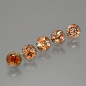 Pedras preciosas de andaluzita multicolorido natural de 1,49 ct, corte redondo, VS