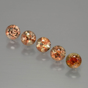 Pedras preciosas de andaluzita multicolorido natural de 1,49 ct, corte redondo, VS