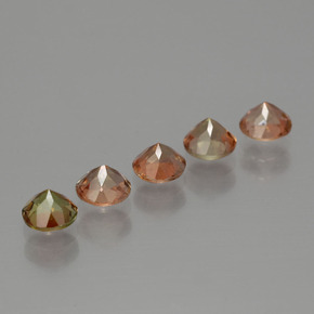 Pedras preciosas de andaluzita multicolorido natural de 1,49 ct, corte redondo, VS