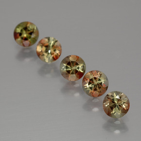 Pedras preciosas de andaluzita multicolorido natural de 1,47 ct, corte redondo, VS