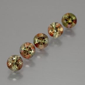 Pedras preciosas de andaluzita multicolorido natural de 1,47 ct, corte redondo, VS