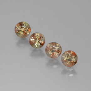 Pedras preciosas de andaluzita multicolorido natural de 1,24 ct, corte redondo, VS