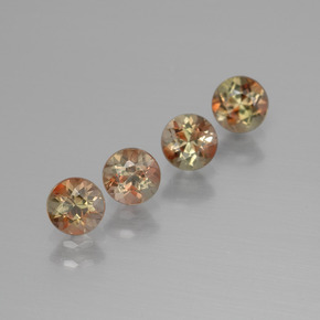 Pedras preciosas de andaluzita multicolorido natural de 1,24 ct, corte redondo, VS