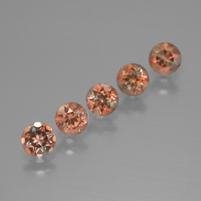 Pedras preciosas de andaluzita multicolorido natural de 1,43 ct, corte redondo, VS